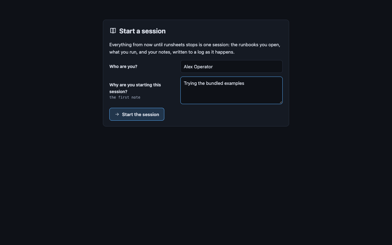 The start page asks who you are and why